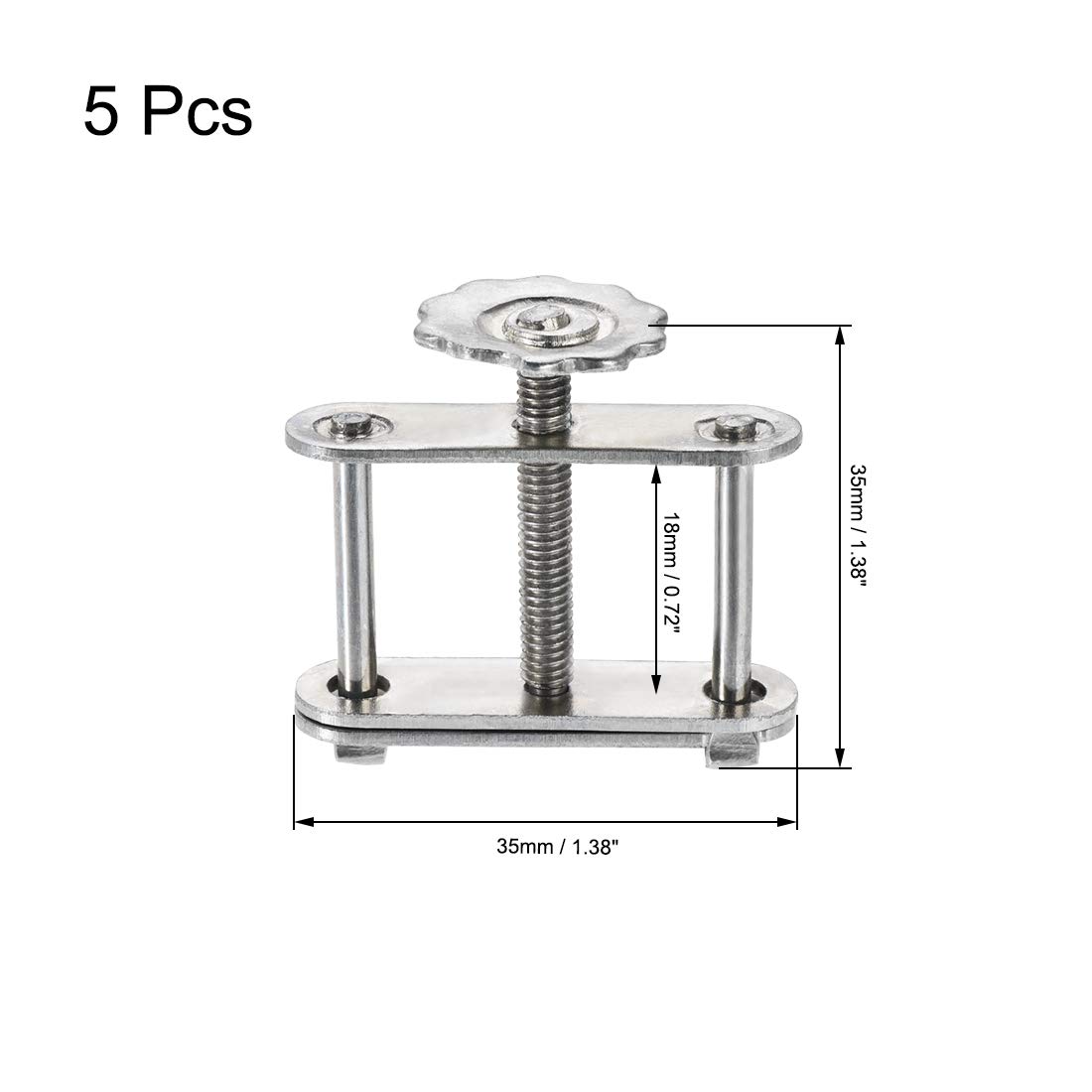 sourcing map Flow Control Tubing Clamps Adjustable Swivel Screw Compressor Hose Clamp for Lab 5Pcs, Silver - Image 3