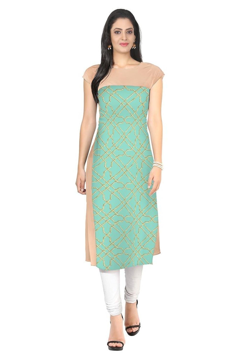 ziyaa women's straight crepe kurta