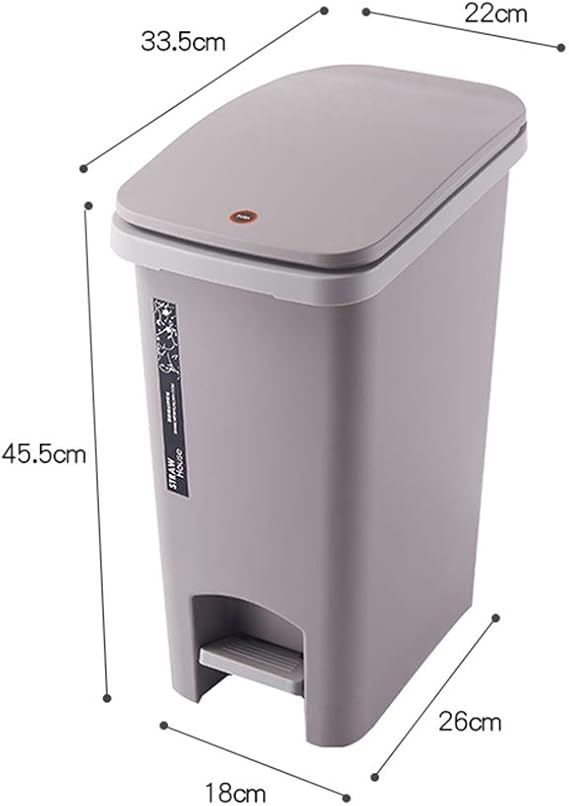 Trash Can With Lid Rectangle 20l,garbage Can Bin Pushon And Foot