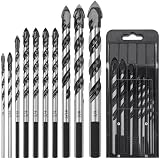 CSOOM 10-Piece Concrete & Tile Drill Bit Set - Carbide Tipped, Hex Shank For Masonry & Glass - View #9