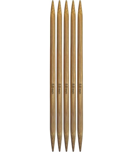 ChiaoGoo Bamboo Knitting Needles – Double Point, Size US 9 (5.5mm), 6-inch, Dark Patina, Set Of 5