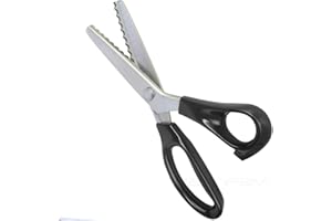 KIMDARO Serrated Scalloped Edge Pinking Shears, Multifunction Stainless Steel Shears Tailor Scissors, Professional Zig-Zag Cut Scissors, Sewing Craft Paper Clothing Fabric Cut for Home(Scalloped, 10mm)