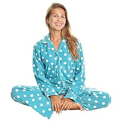 Angelina Cozy Pajama Set, 91156_Aqua Dot_Medium