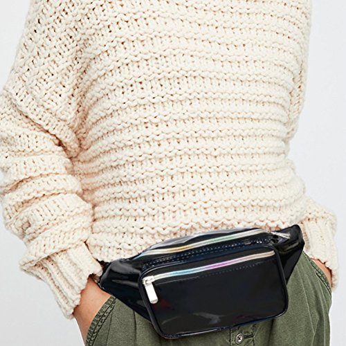 4 Holographic+Fanny+Pack+Women+Adjustable