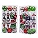 Valery Madelyn Christmas Tree Ornaments Set, 100ct Red Green White Shatterproof Christmas Tree Decorations Bulk, Whimsical Decorative Hanging Ball Ornaments for Xmas Trees Holiday Party Decor