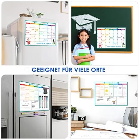A3 Magnetischer Monats-Wochenplaner, mit 7 Markern und Schwamm