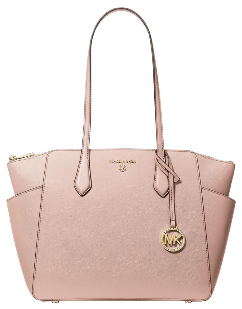 Michael Kors Marilyn Medium Top-Zip Tote Bag, Gold-Tone Hardware/Soft Pink