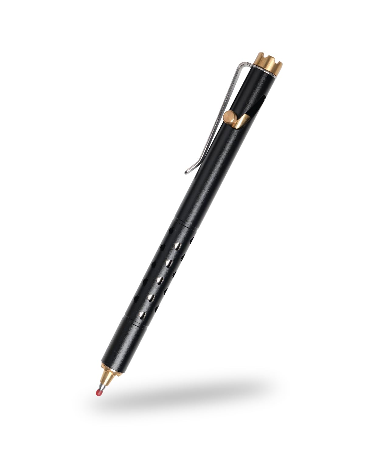 TIKIDESIGN Aircraft Aluminum Office Pen, Replaceable Black Ballpoint Pen, Brass Bolt Action EDC Pocket Pen, Personality Signature Pen for Gift, Business, Office