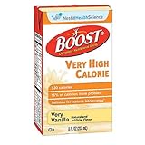 Boost VHC, Very High Calorie, Very Vanilla, 8 Ounce Tetra Brik, by Nestle - Case of 27