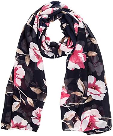 Scarf for Women Chiffon Scarf Lightweight Fashion Scarves Spring Sheer Wrap Shawl by Tossa (20 Patterns)