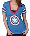 Captain America Logo Marvel Comics Mighty Fine Juniors Babydoll V-Neck T-Shirt Tee Select Shirt Size: X-Large