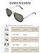 LUENX Men Women Aviator Sunglasses Grey Green Polarized Lens Gun Metal Frame Non-Mirror 60MM with Accessories Classic style