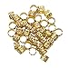 Monrocco 40 Pack Aluminum Gold Dreadlocks Beads Hair Braid Cuffs Rings Adjustable Hollow Out Rhinestone Crystal Heart Braiding Hair Jewelry