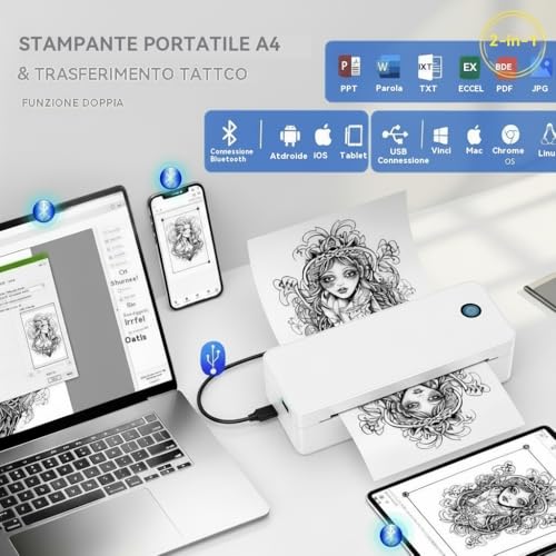 Fuhuihe Stampante per tatuaggi Macchina per trasferimento modelli A4 Stampante