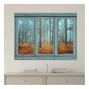 Wall Mural, Removable Sticker, Home Decor (24"x32, Blue Foggy Forest-2)