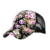 Eforstore Snapback Baseball Cap Floral Perforated Ball Caps Golf Hats Summer Mesh Hat for Women Teens Girls