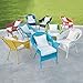 BrylaneHome Outdoor Weather Resistant Roma Hand-Woven Resin Wicker Stacking Chair + Free Seat & Back Cushions for Home, Backyard, Deck, Patio (250 Lb Capacity) - White