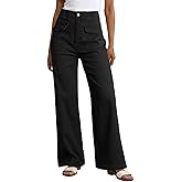 Dokotoo Women's Cargo Baggy Wide Leg High Waist Casual Stretch Pants