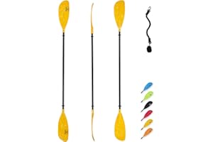 OCEANBROAD Adjustable Kayak Paddle 86in/220cm to 94in/240cm Kayaking Boating Canoeing Oar with Paddle Leash 1 Paddle