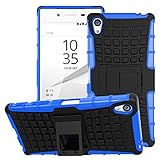 Sony Xperia Z5 Premium Case - MoKo Heavy Duty Rugged Dual Layer Armor with Kickstand Protective Cover for Sony Xperia Z5 Premium 5.5 Inch Smartphone 2015 Edition, BLUE