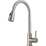 Comllen Brushed Nickel Kitchen Faucet with Pull Down Sprayer Stainless Steel Kitchen Faucets, Modern Pull Out High Arc Single