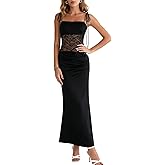 ZAFUL SPORTS Women’s Elegant Ruched Maxi Dress – Spaghetti Strap Bodycon Party Dress with Slit & Open Back
