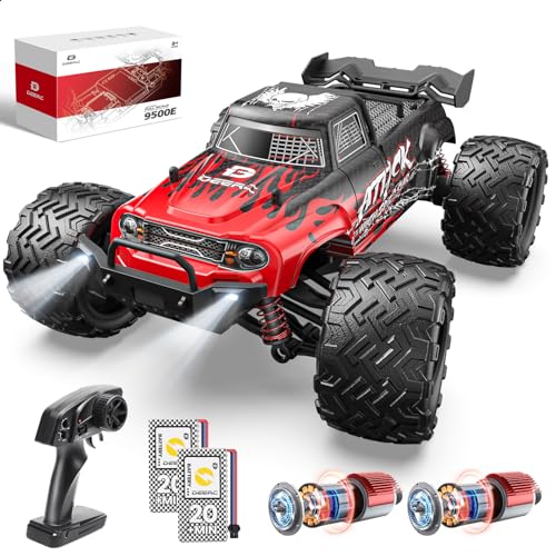 DEERC 9500E 1:16 Scale All Terrain RC Car, 4x4 High Speed 40 KPH RC Truck, 2.4Ghz Remote Control Truck with 2 Batteries, Off-Road Monster Truck for Adults Kids