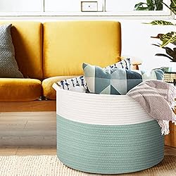 MXMHOME Large Woven Rope Basket With Handles Basket