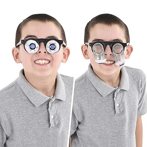 ArtCreativity Droopy Eye Glasses for Kids, Set of 2, Funny Glasses with