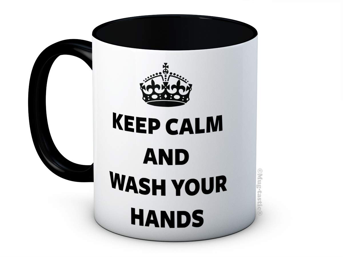 Keep Calm and Wash Your Hands - Ceramic Coffee Mug (Black)