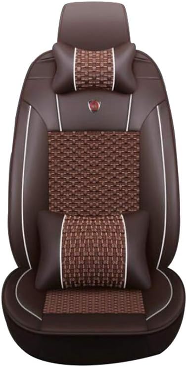HRFHLHY 5-seat/headrest/waist pad/car seat cover Compatible with Mitsubishi series: LANGER, GALANT, GRANDIS, OUTLANDER, PAJERO, ZINGER,Brown,PAJERO