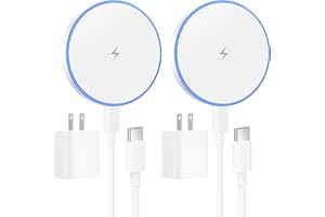 Mag-Safe Charger 2 Pack 15W Magnetic Wireless Charger Fast Charging Pad with 20W Adapter and 6FT Cables for iPhone 17/16/15/1