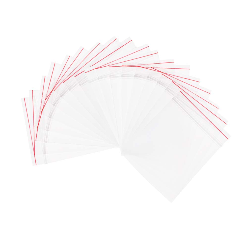 PandaHall - Pack of 500pcs 8x6cm Clear Bags Plastic Zip Closure, 0.04 mm