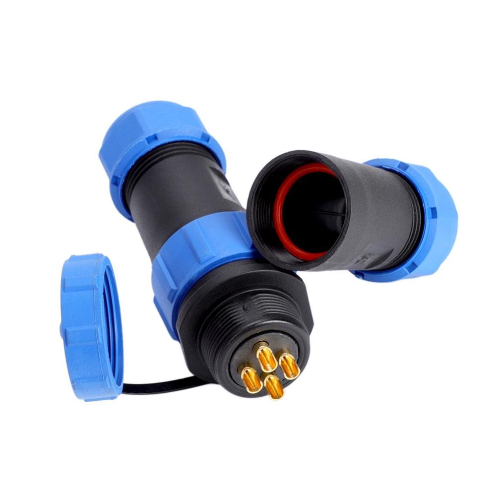 SP21 IP68 2/3 /4/5 /7/9 /12pin Waterproof Aviation Plug Socket Cable in-line Connector Plasti Aviation Plug and Socket IP68 Wire-to-Wire Installation 110-380V(4pin)