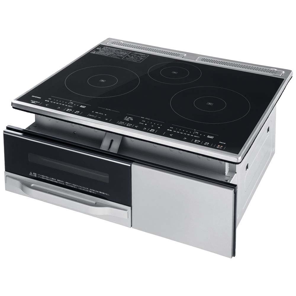 Iris Ohyama IHC-B3201-B IHC-B3201-B 3 Openings, Built-In Cooking, 3 Openings, 200 V, Child Lock, Forget Prevention, Timer Function, Small Detection, Frying Food, 23.6 inches (60 cm)