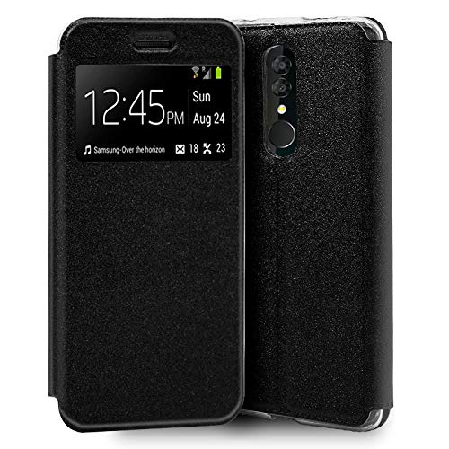 Cool Flip Cover Case for Alcatel 3 (2019) Plain Black