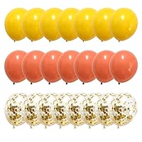 TSOTU Latex Balloons Yellow Coral Gold Confetti for Thanksgiving Fiesta Fall Birthday Party Decorations