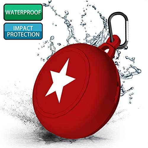 Silicone Cover Case for Powerbeats Pro 2019, 360° Protection Portable Carrying Case with Keychain (Red)