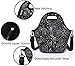 VASCHY Neoprene Insulated Lunch Tote Bag for Women Girls with Detachable Adjustable Shoulder Strap for Work in Paisley Clover Pattern
