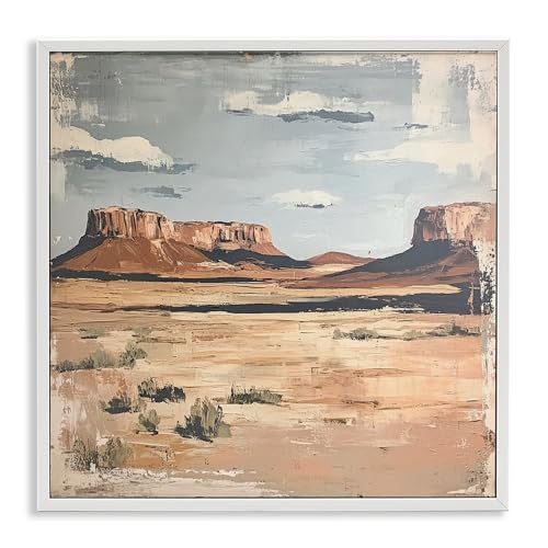 Stupell Industries Vintage Desert Postcard White Framed Giclee Art design by Pe…