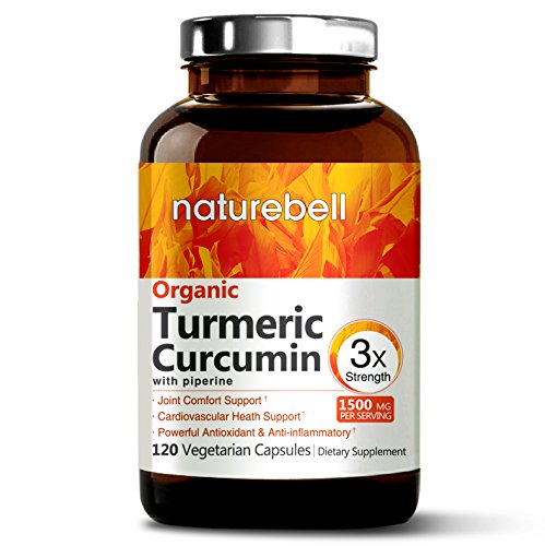 Maximum Strength Organic Turmeric Curcumin, 1500mg, 120 Veggie Capsules, with Black Pepper for Best Absorption, Anti-Inflammatory Joint Relief. Non-GMO, Vegan Friendly and Made in USA Maximum Strength Organic Turmeric Curcumin, 1500mg, 120 Veggie Capsules, with Black Pepper for Best Absorption, Anti-Inflammatory Joint Relief. Non-GMO, Vegan Friendly and Made in USA