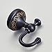 Leyden Brass Towel Hooks, Oil Rubbed Bronze Robe Hooks Antique for Bathroom Cloakroom Kitchen