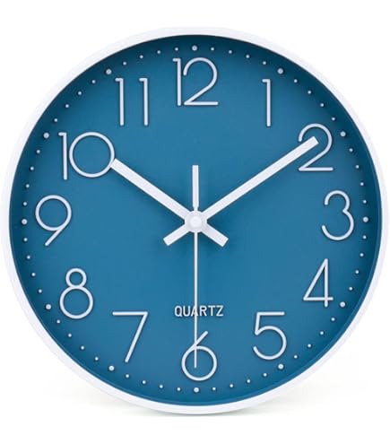 Amazon.com: Bernhard Products Blue Wall Clock 12.5 Inch Silent Non