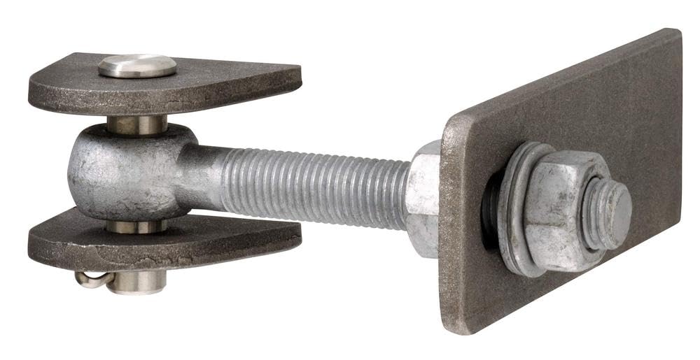 Gah-Alberts 417833 Gate Hinge for 180° Opening Short Form with Screws Hot-Dip Galvanised Bolts for Welding M24