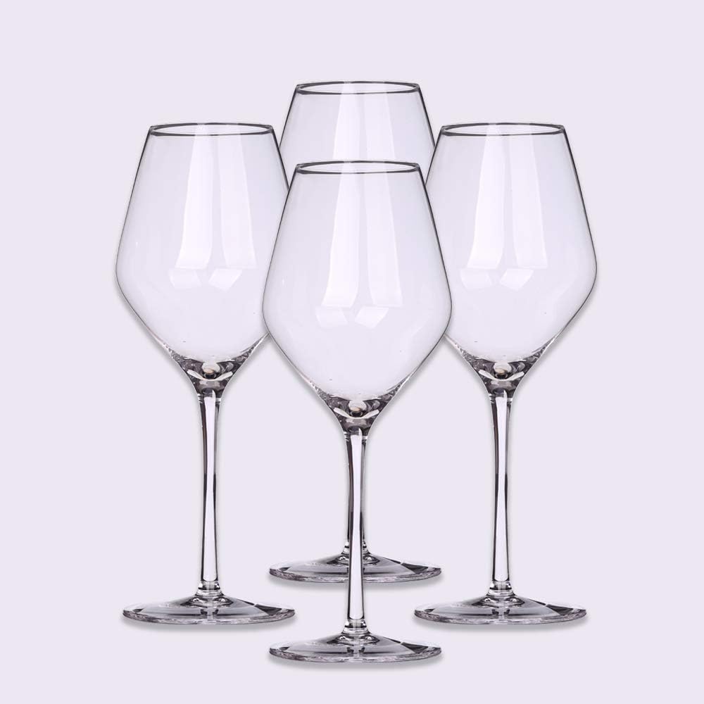 SDFSX Red Wine Glasses Set of 4 Quality Lead Free Crystal Glass