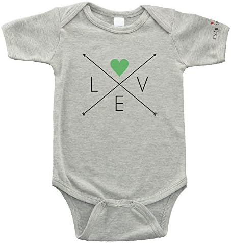 Cute in Love Arrows Baby Bodysuit / BOHO Chic Baby (3-6 Months, Gray)