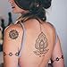 12 Sheets Henna Temporary Tattoos Stickers Fake Body Tattoos, 100+ Temp Tattoos Henna Tattoo Designs for Women Girls, Stick on Fake Tattoos, White & Black