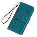 YOKIRIN iPhone 7 Plus Wallet Case, iPhone 8 Plus Case, Embossed Ant Flower Flip Magnet Closure Premium PU Leather Soft TPU Inner Case Credit Card Slots Protective Cover for iPhone 7/8 Plus - Blue