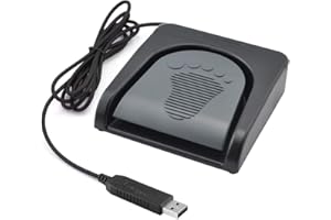 iKKEGOL Upgraded USB Single Foot Pedal Switch Control One Key Footswitch Program Customized Computer Keyboard Mouse Game Action HID (Black)