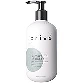 Privé Damage Fix Hair Shampoo for Women & Men - Sulfate-Free Repair Shampoo for Damaged Hair - Strengthening & Moisturizing Formula for Dry, Dull & Over-Processed Strands (12 oz)